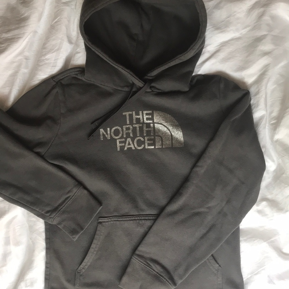 The North face grey metallic sweatshirt